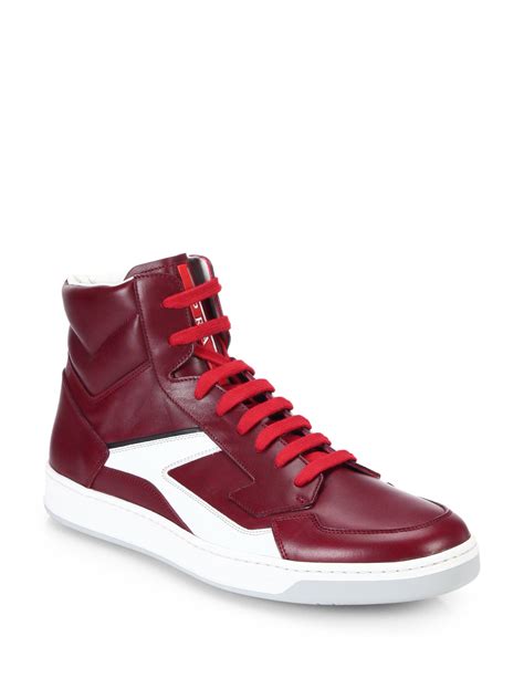 prada red sneakers|red high top prada sneakers.